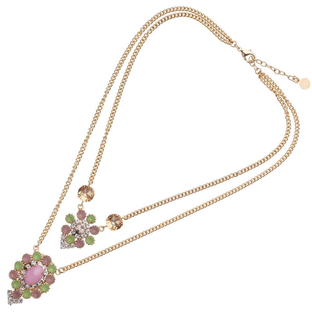 Ottaviani Collana doppio filo dorata con cristalli