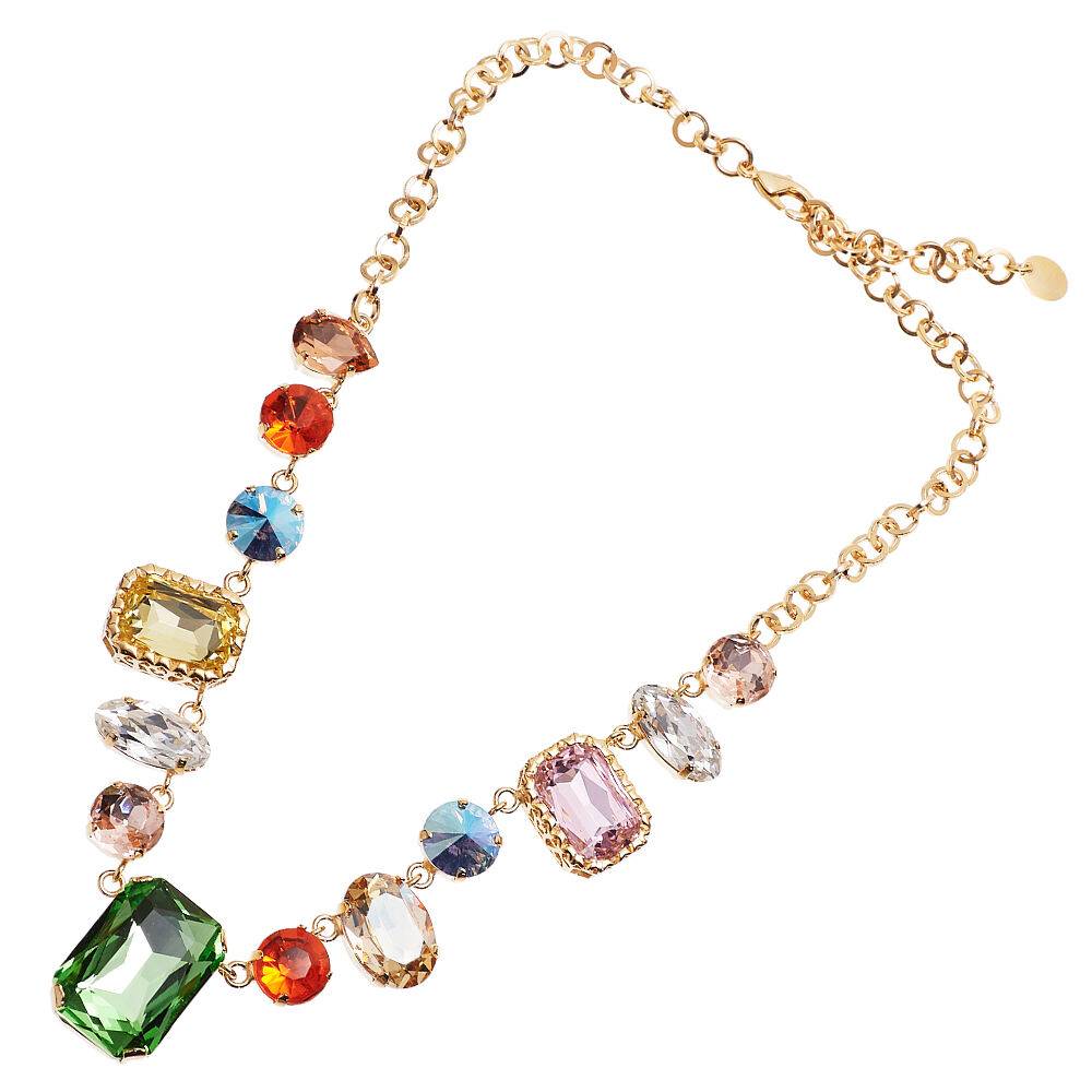 Ottaviani Collana dorata con cristalli e strass