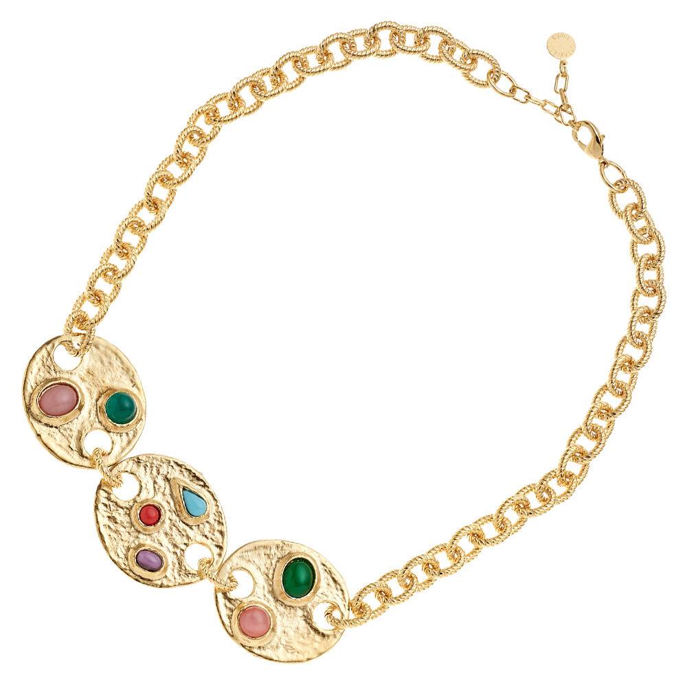 Ottaviani Collana dorata con resine