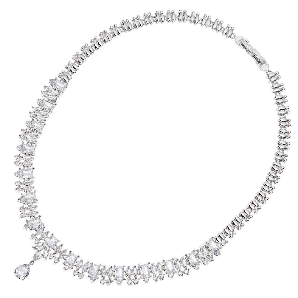 Ottaviani Collana rodiata con cubic zirconia