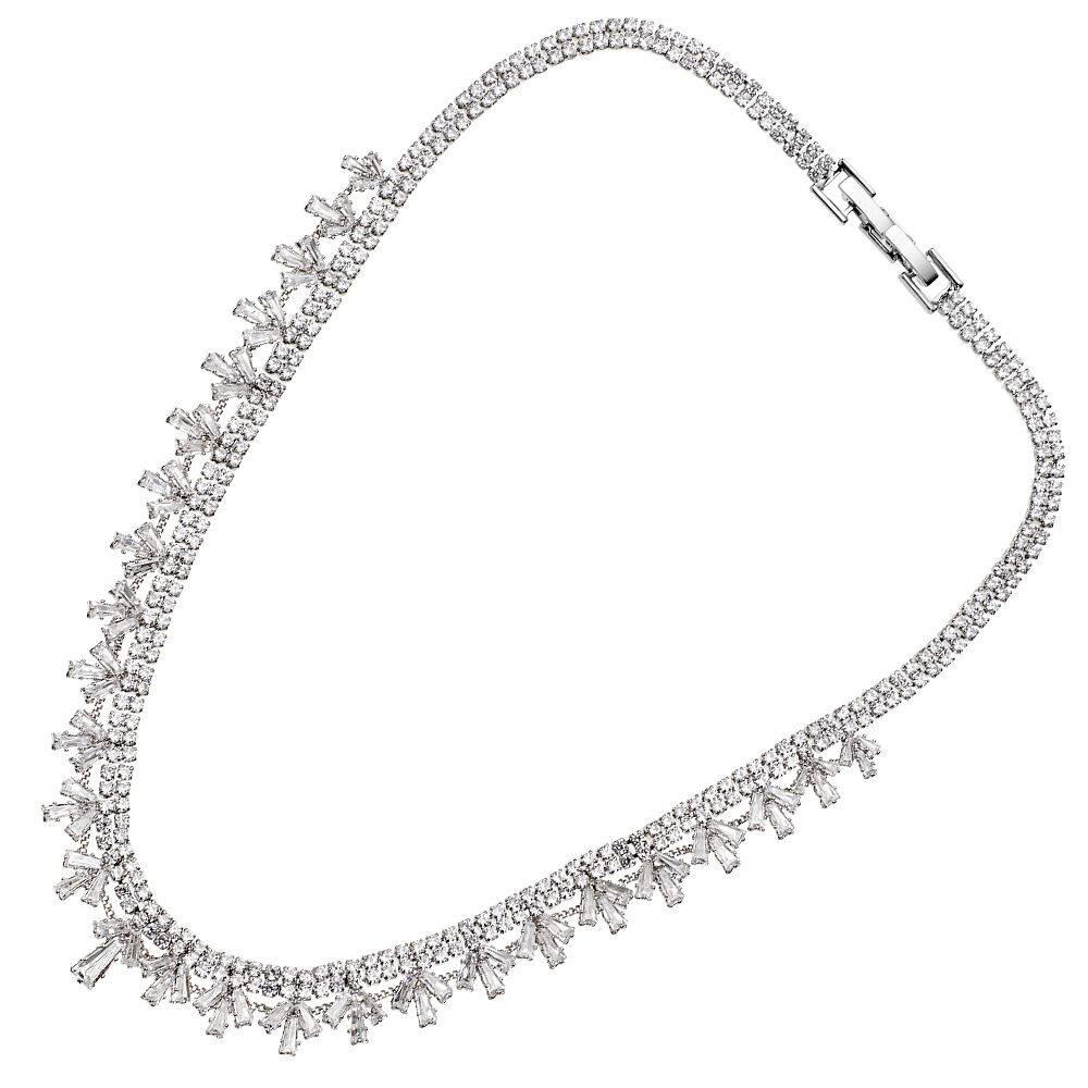 Ottaviani Collana rodiata con cubic zirconia