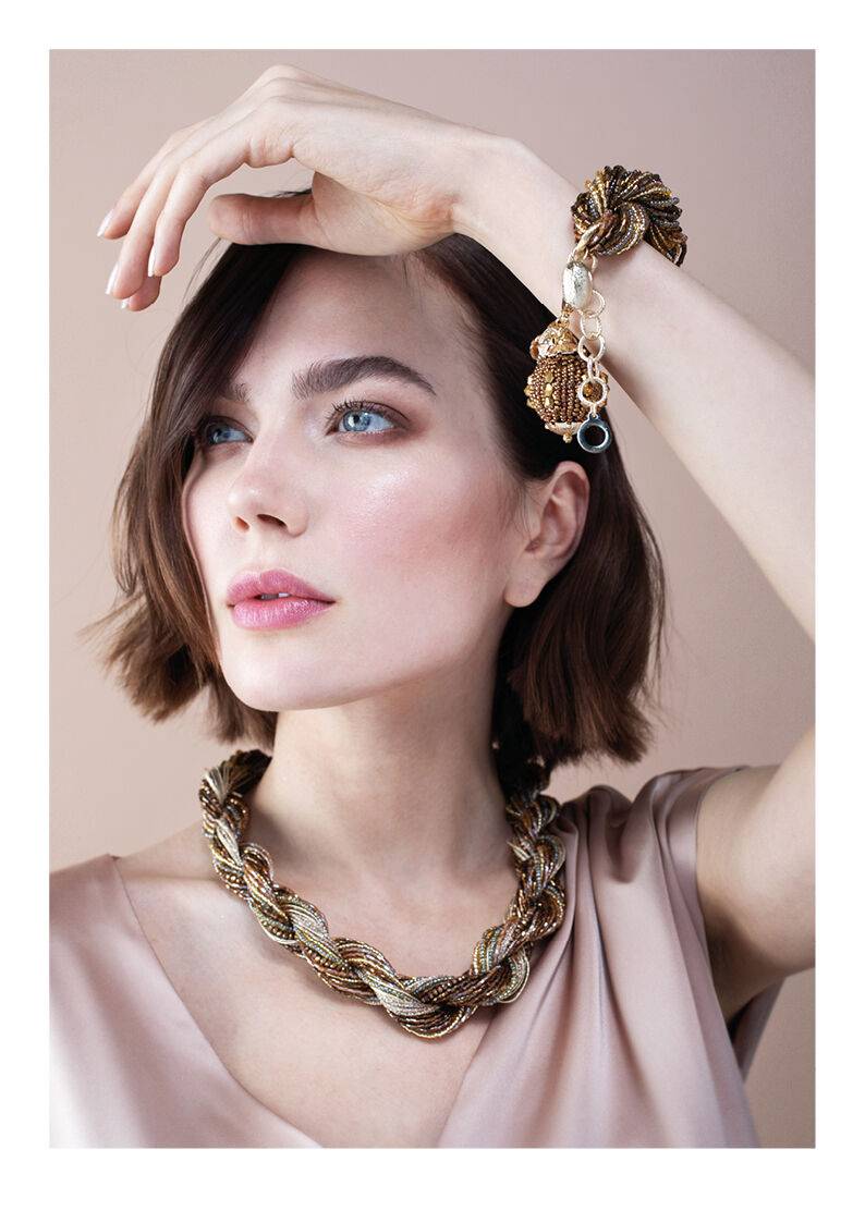 Ottaviani Collana Torchon Con Cristalli E Perline