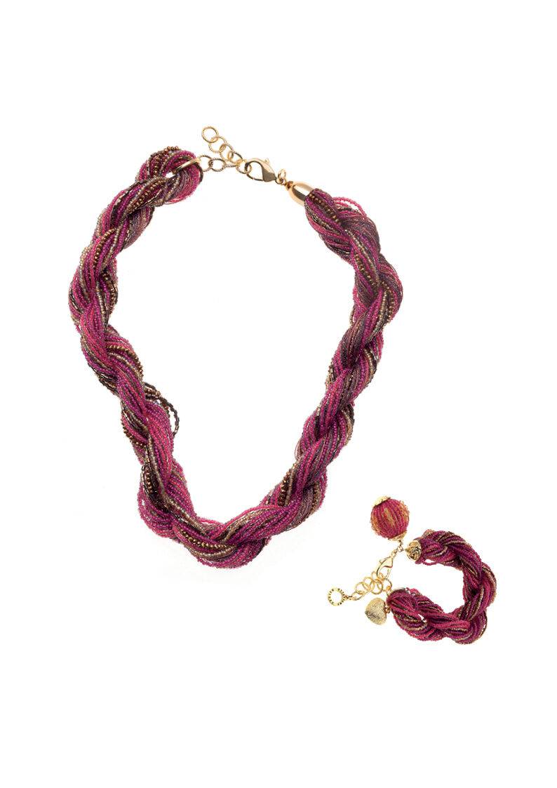 Ottaviani Collana Torchon Con Cristalli E Perline