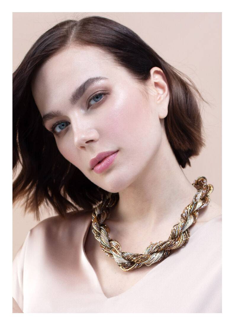 Ottaviani Collana Torchon Con Cristalli E Perline