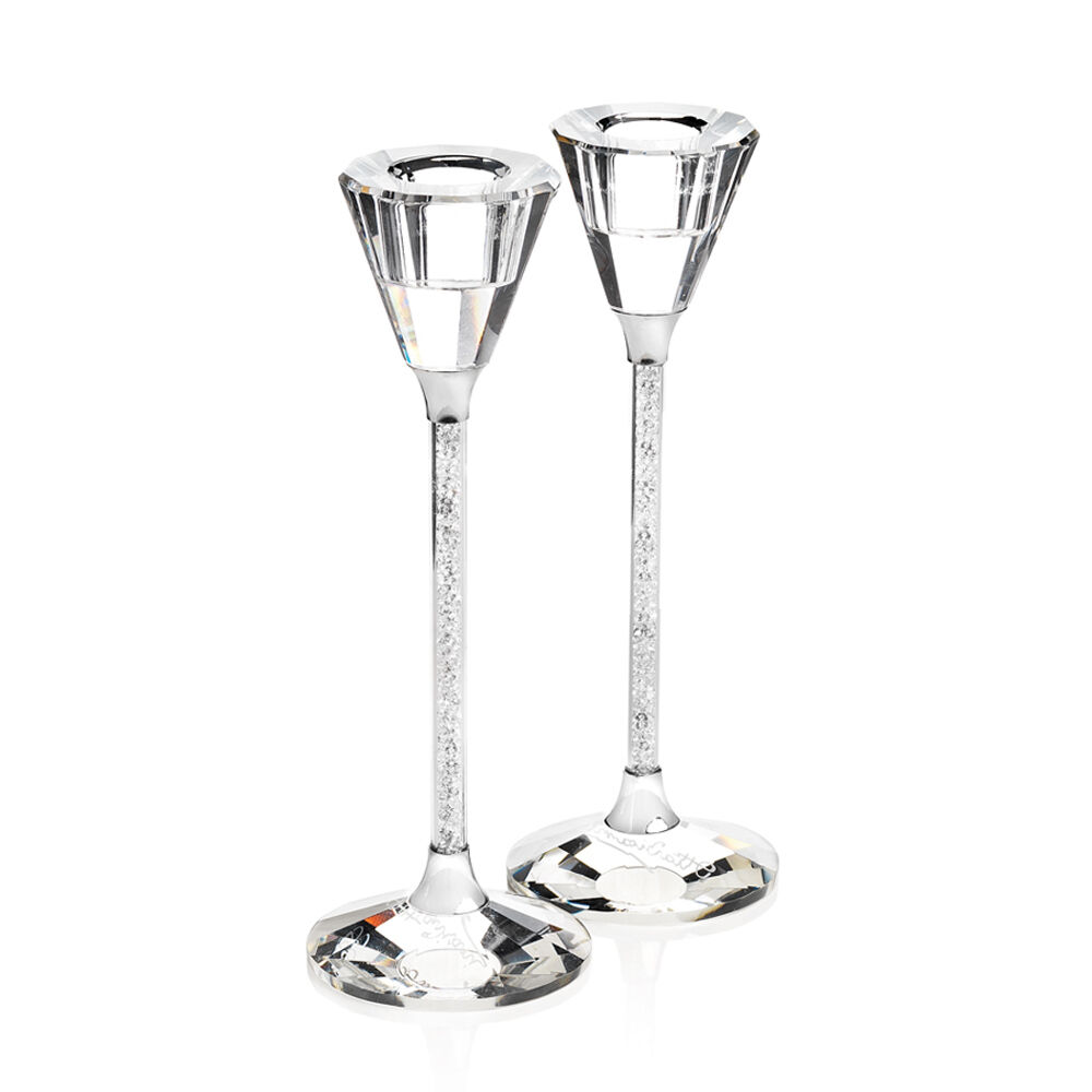 Ottaviani Coppia candelieri con cristalli h. 18 cm