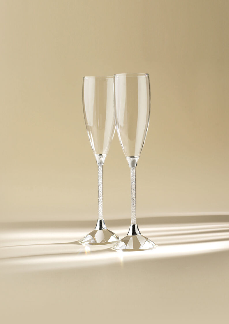 Ottaviani Coppia Flute Con Cristalli