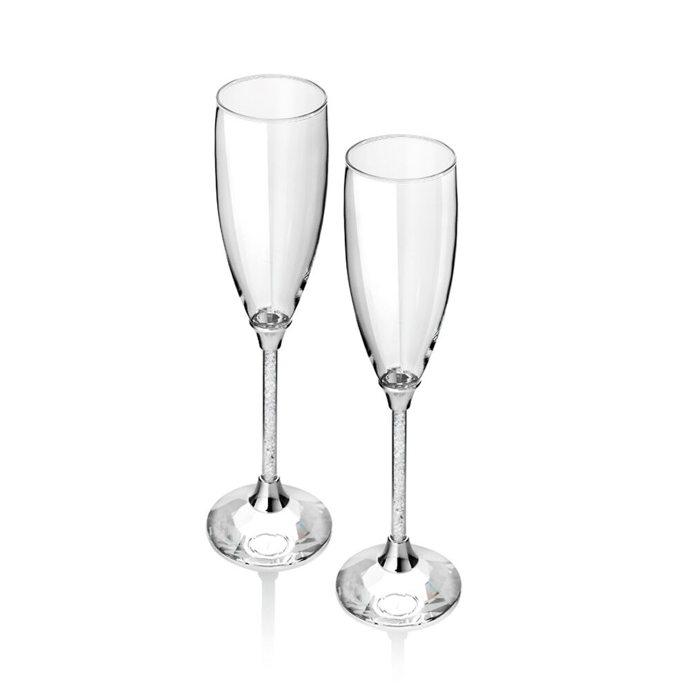 Ottaviani Coppia flute con cristalli