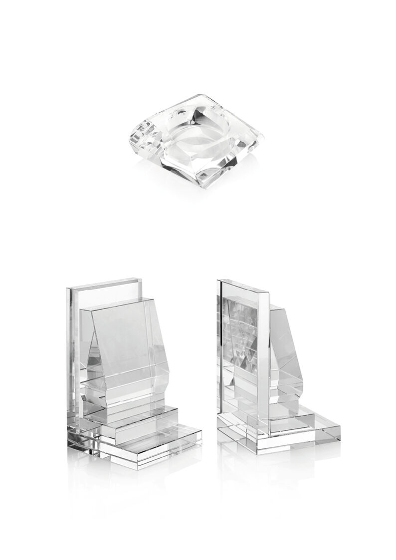 Ottaviani Fermalibri In Cristallo Cm 25x11,5x20,5