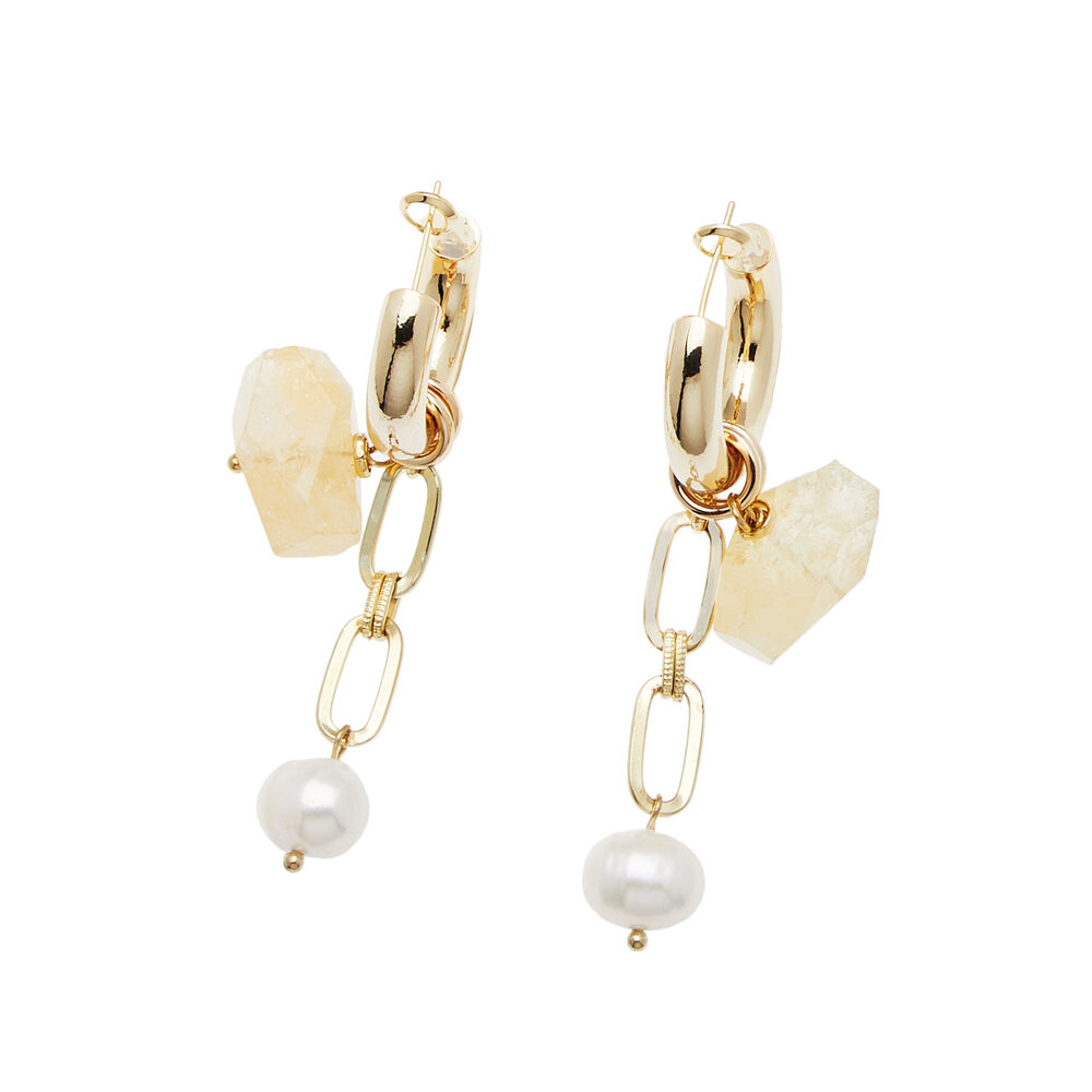 Ottaviani Orecchini con quarzi e perle bijoux