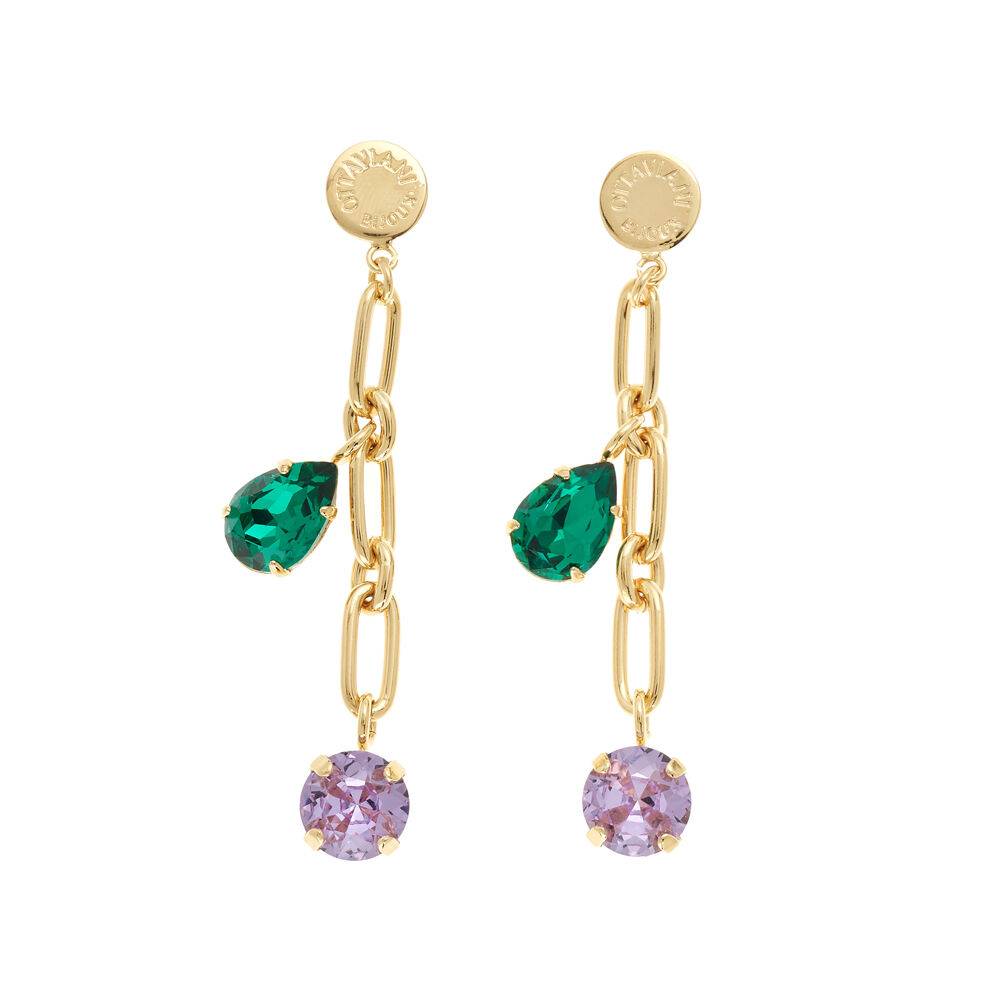 Ottaviani Orecchini dorati con cristalli