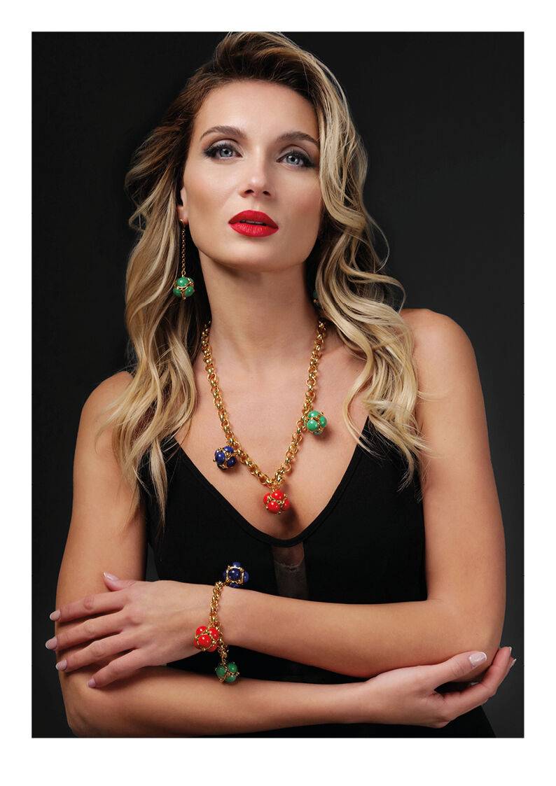 Ottaviani Orecchini Dorati Con Resine