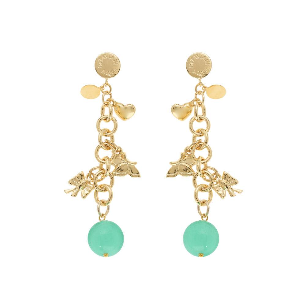 Ottaviani Orecchini dorati con resine