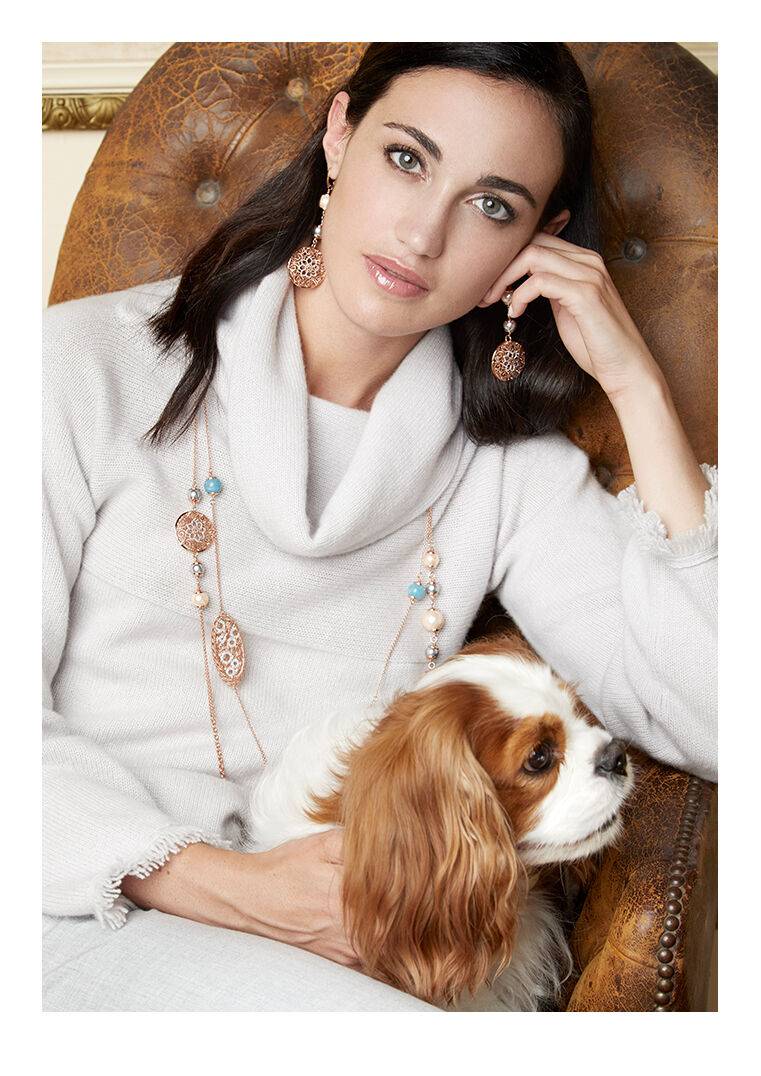 Ottaviani Orecchini In Bronzo Con Perle Bijoux