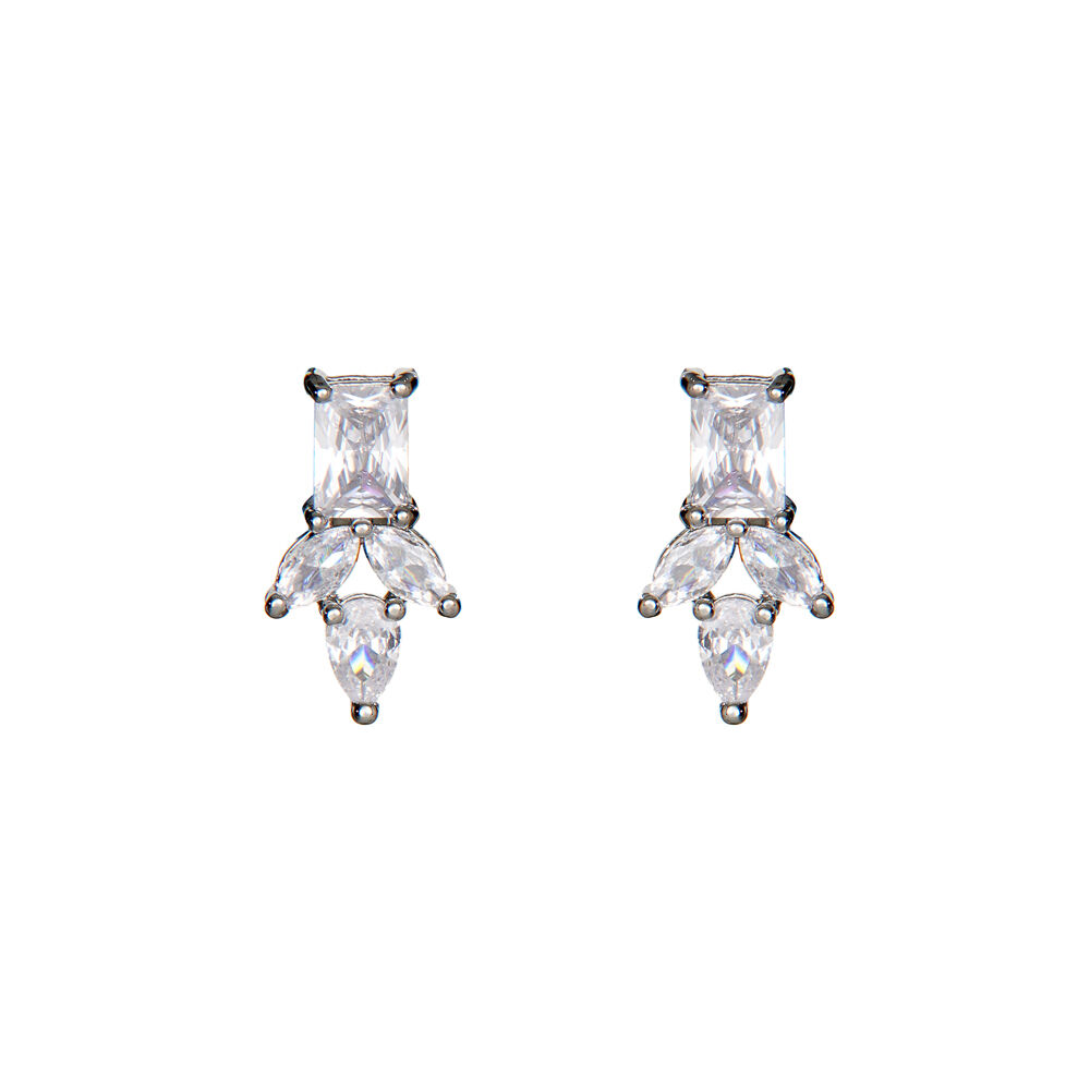 Ottaviani Orecchini rodiati con cubic zirconia