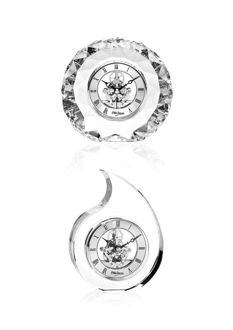 Ottaviani Orologio In Cristallo H. 15,5 Cm