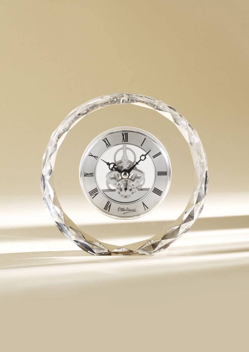 Ottaviani Orologio In Cristallo H. 15,5 Cm