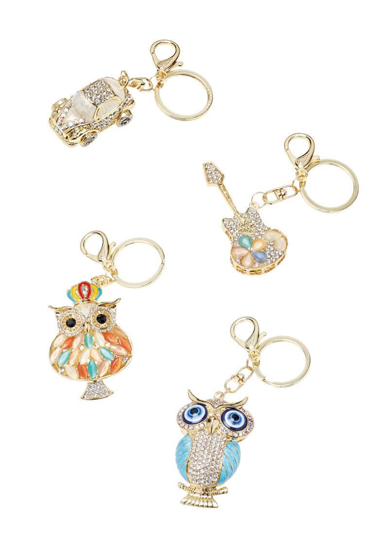 Ottaviani Portachiavi Dorato Con Strass E Smalti