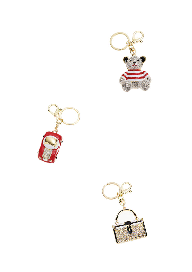 Ottaviani Portachiavi Dorato Con Strass E Smalti