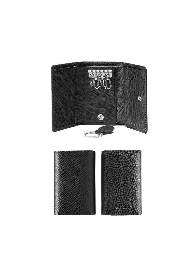 Ottaviani Portachiavi In Vera Pelle Saffiano Nera