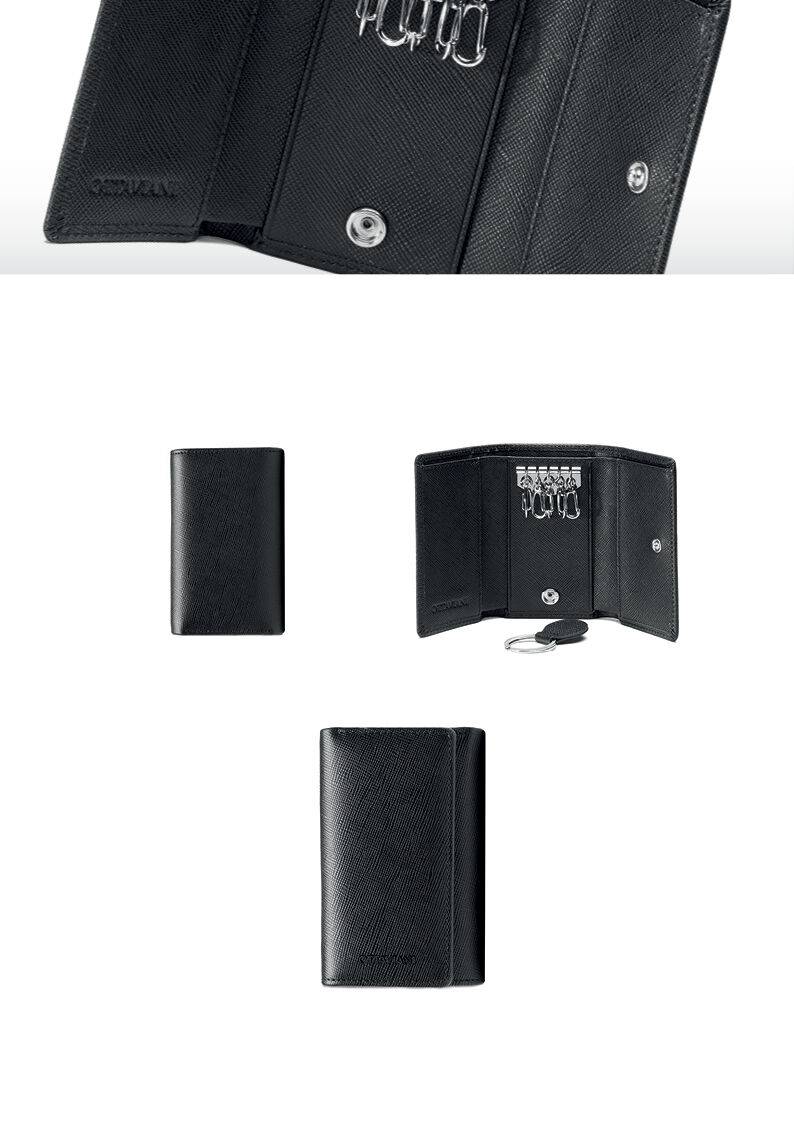 Ottaviani Portachiavi In Vera Pelle Saffiano Nera