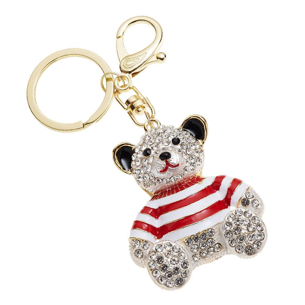 Ottaviani Portachiavi rodiato con strass e smalti