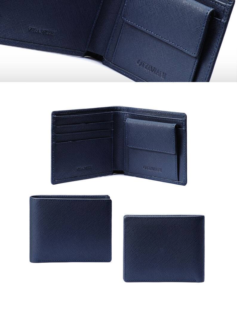 Ottaviani Portafoglio In Vera Pelle Saffiano Blu