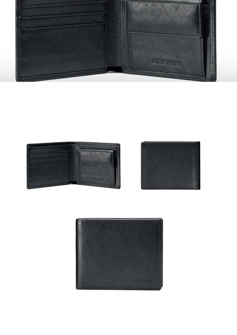 Ottaviani Portafoglio In Vera Pelle Saffiano Nera