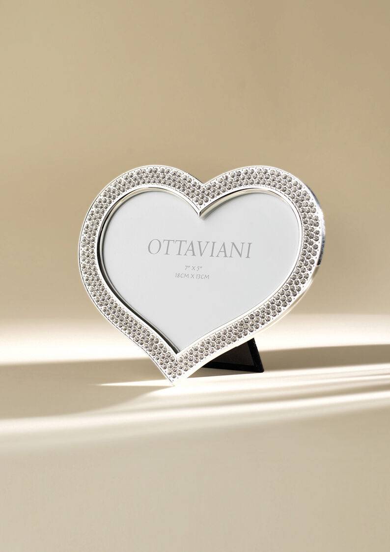 Ottaviani Portafoto Con Strass"cuore"cm.16,6x20,1