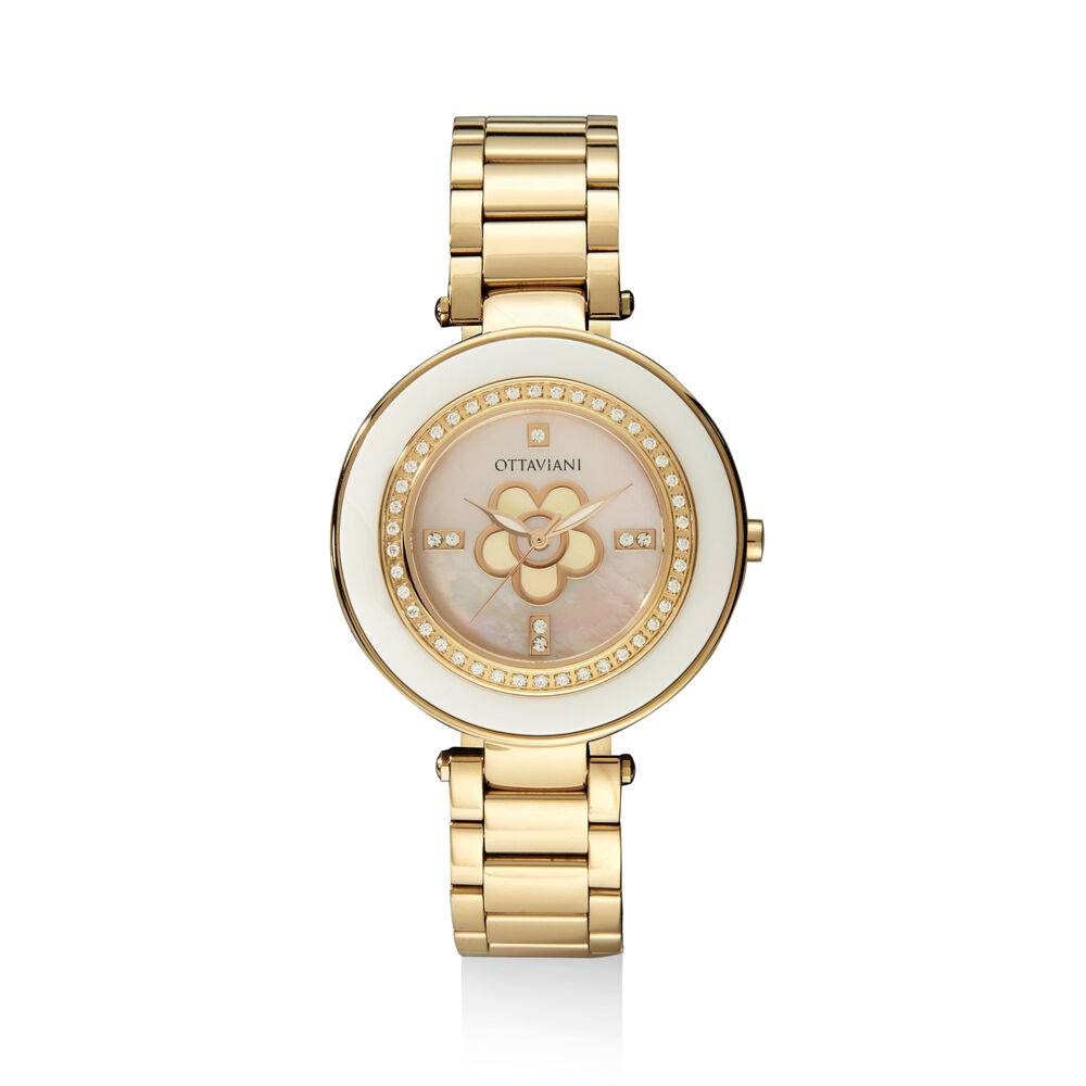 Ottaviani Quarzo acciaio dorato e strass
