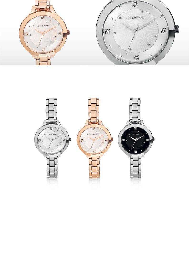 Ottaviani Quarzo Acciaio Nero Swarovski