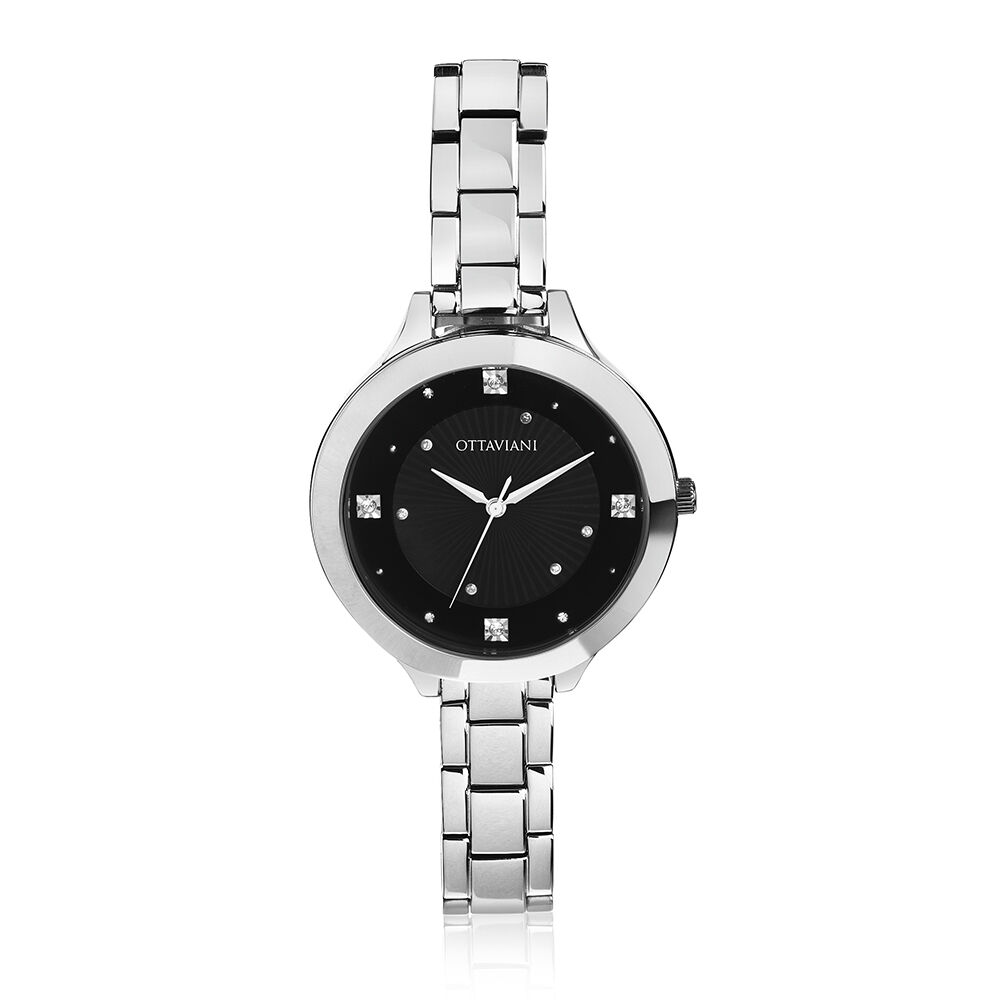 Ottaviani Quarzo acciaio nero swarovski
