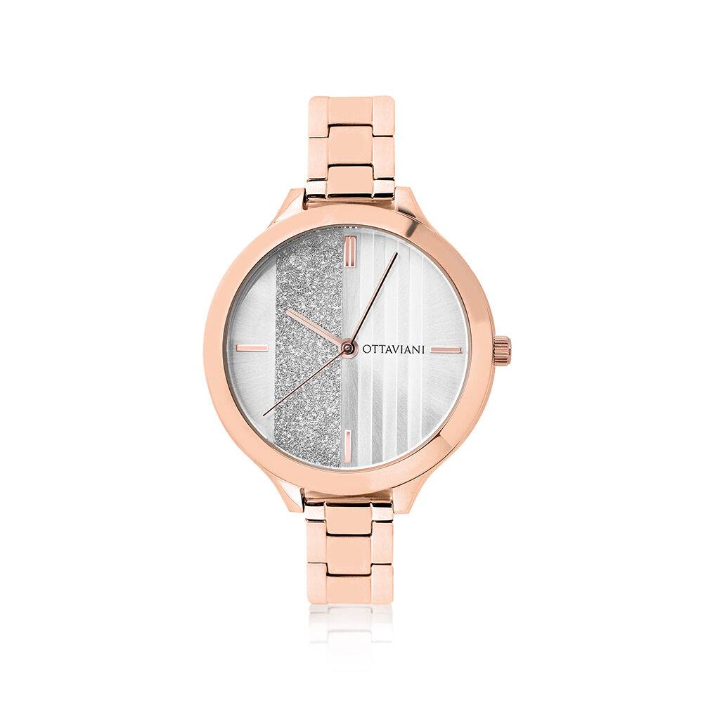 Ottaviani Quarzo acciaio oro rosa strass