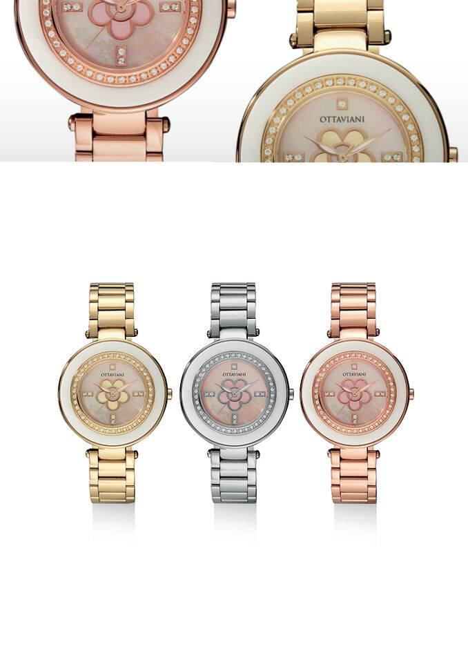 Ottaviani Quarzo Acciaio Rose Gold E Strass