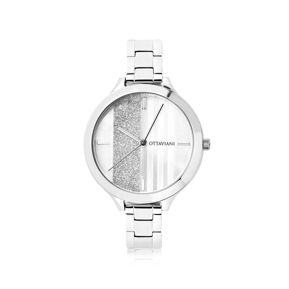 Ottaviani Quarzo acciaio silver strass