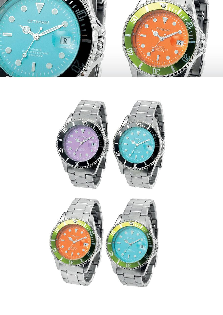 Ottaviani Quarzo Arancione E Bracciale Metallo