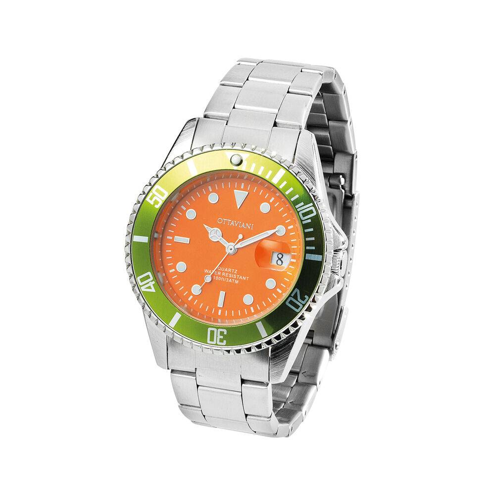 Ottaviani Quarzo arancione e bracciale metallo