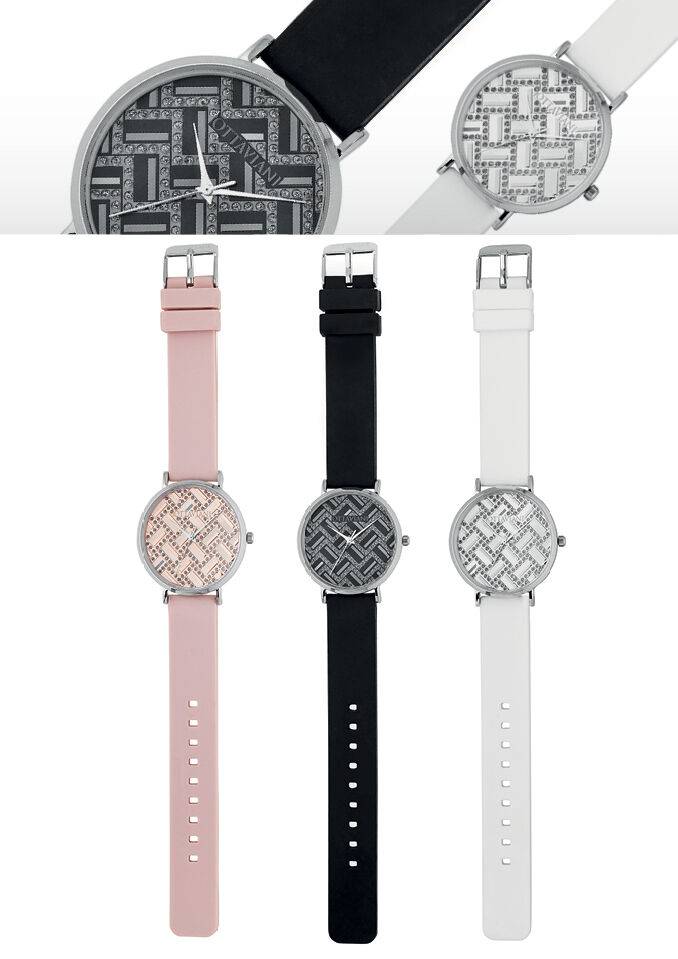 Ottaviani Quarzo Argento Silicone Nero