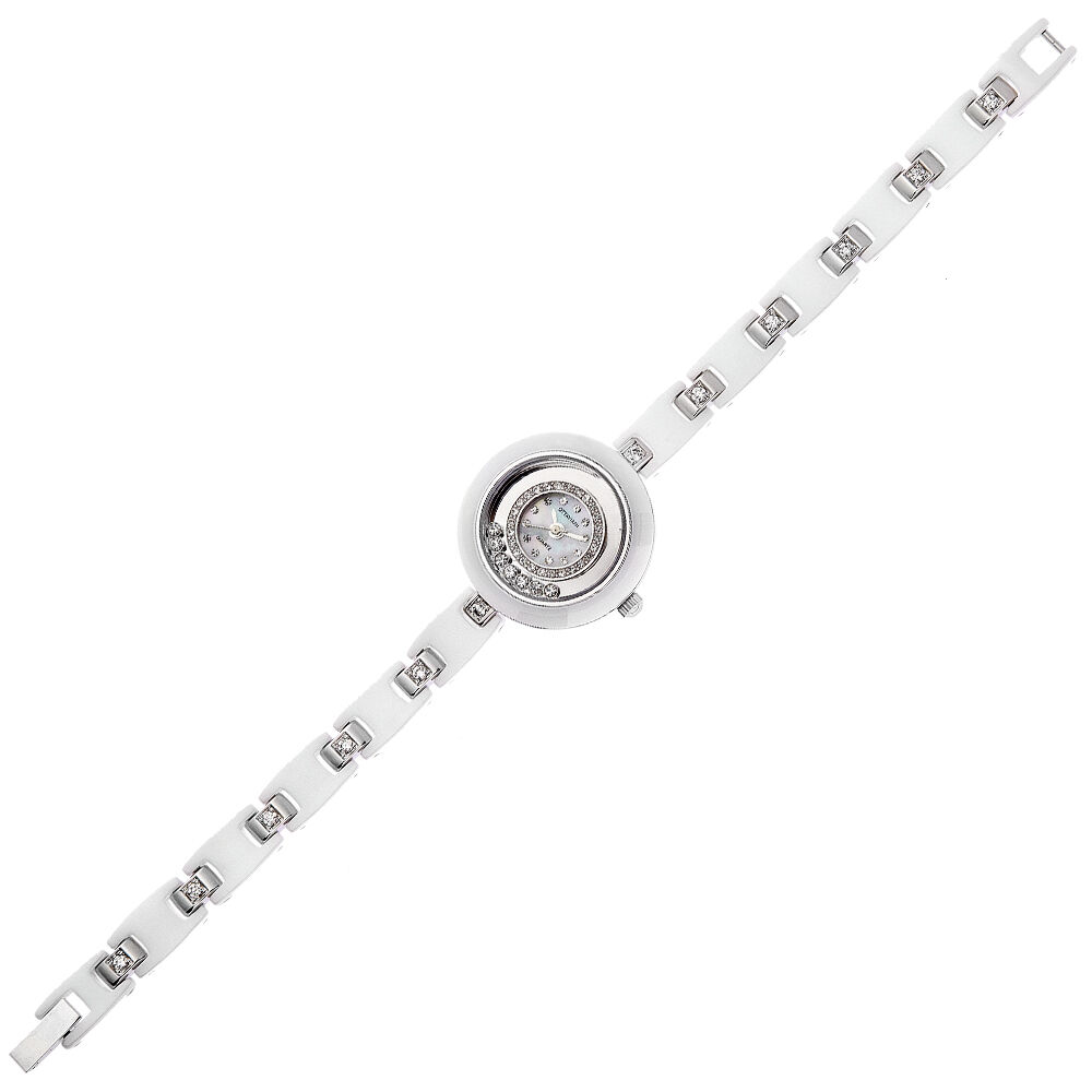 Ottaviani Quarzo con cristalli e ceramica bianca