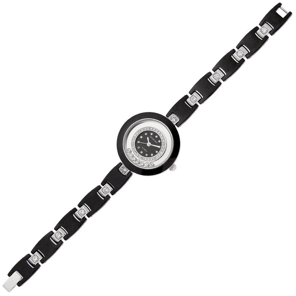 Ottaviani Quarzo con cristalli e ceramica nera