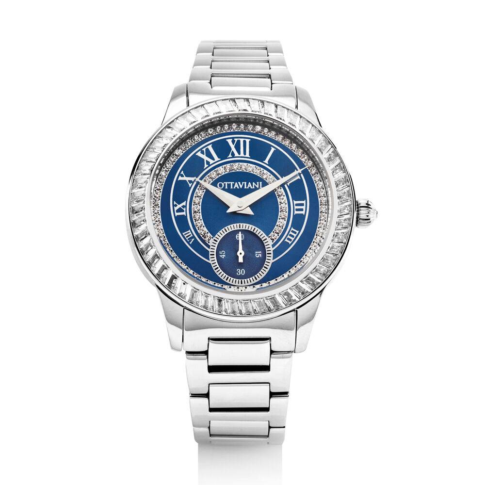 Ottaviani Quarzo con quadrante blu e numeri romani