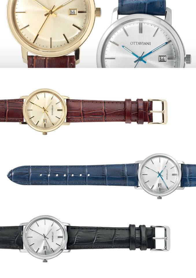 Ottaviani Quarzo Quadrante Argento E Nero