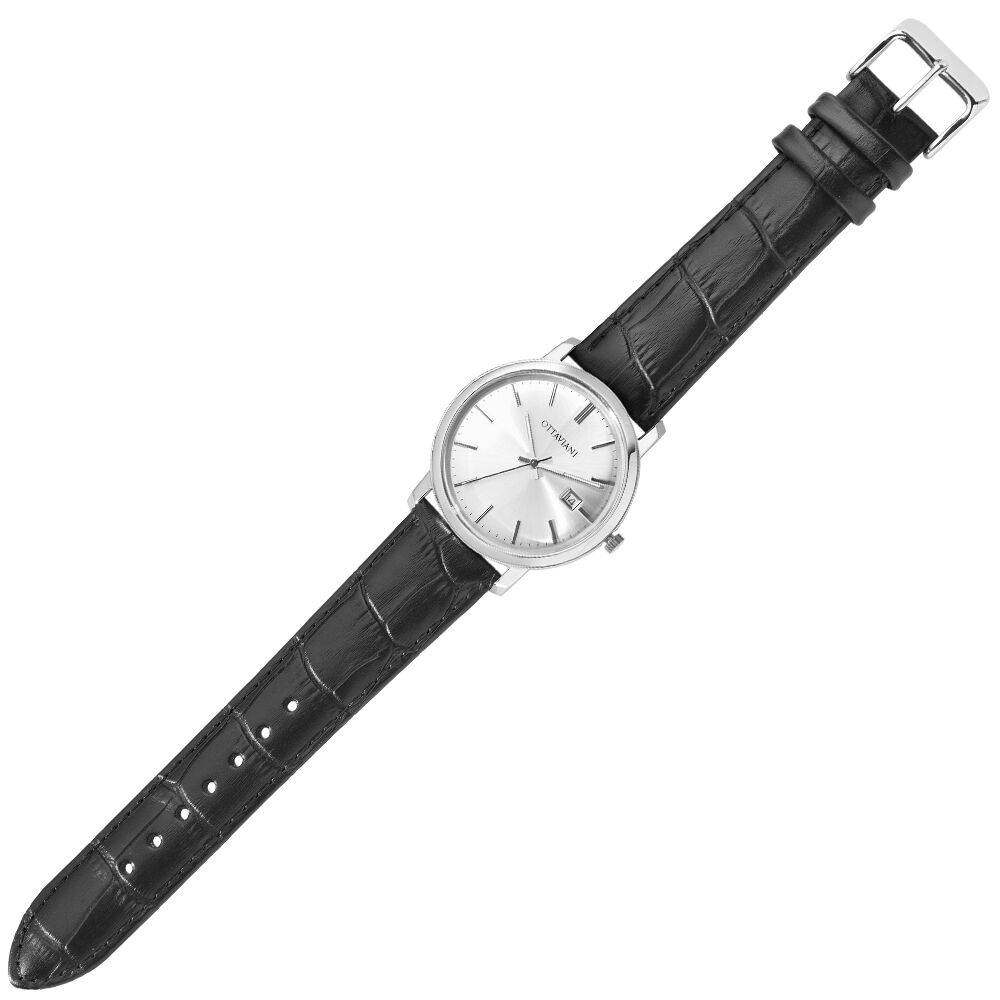 Ottaviani Quarzo quadrante argento e nero