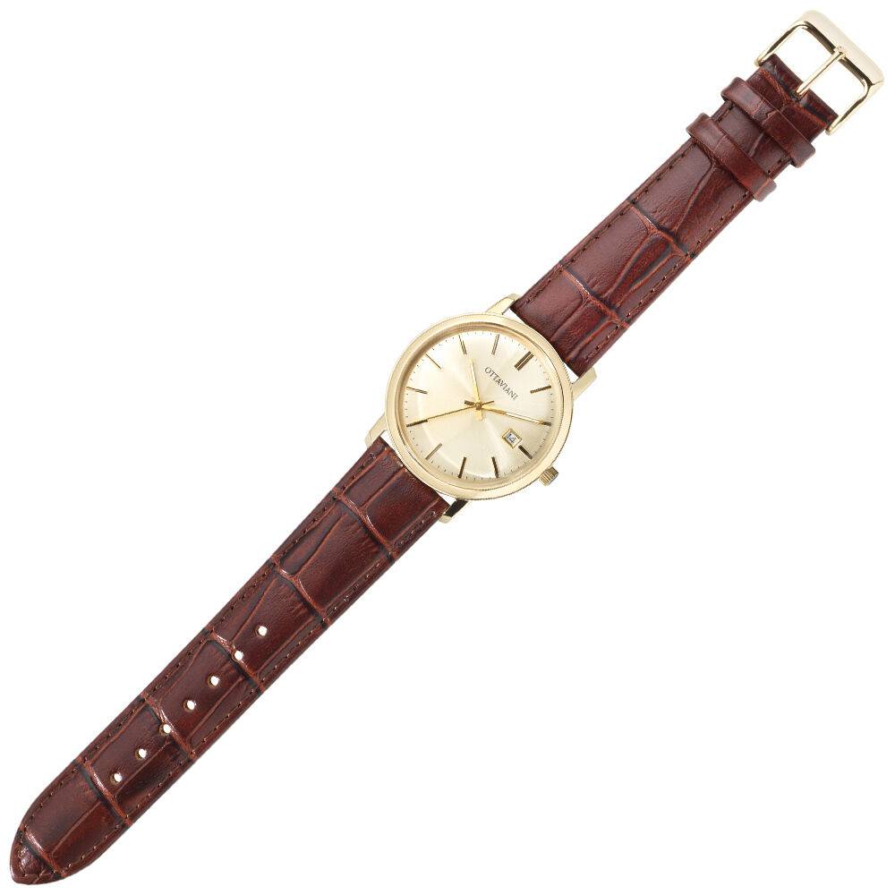 Ottaviani Quarzo quadrante champagne e marrone