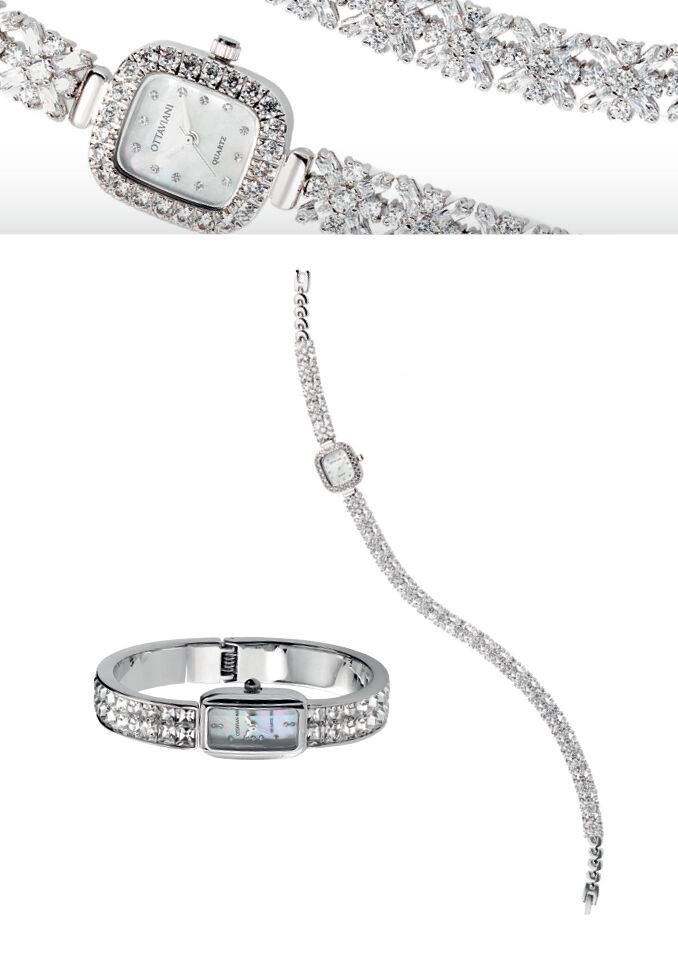 Ottaviani Quarzo Rettangolare Bangle Con Cristalli