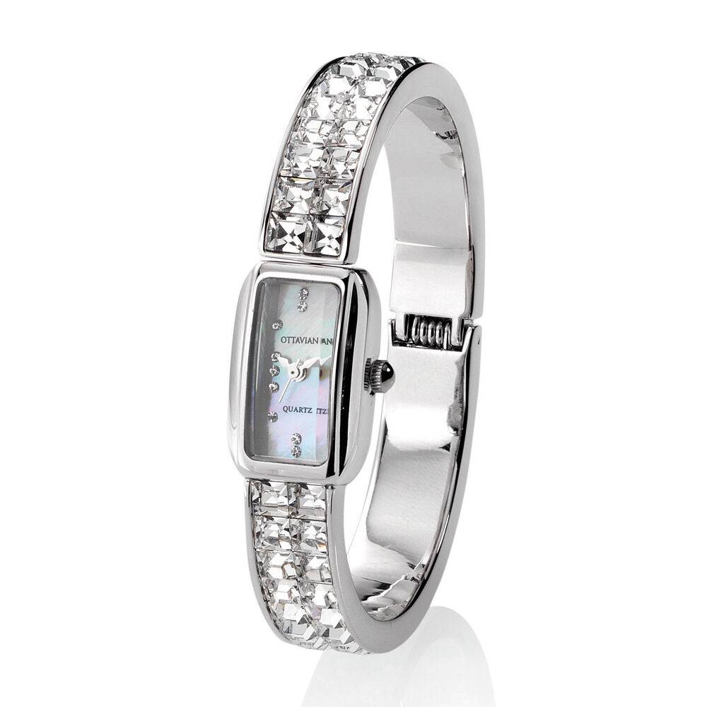 Ottaviani Quarzo rettangolare bangle con cristalli