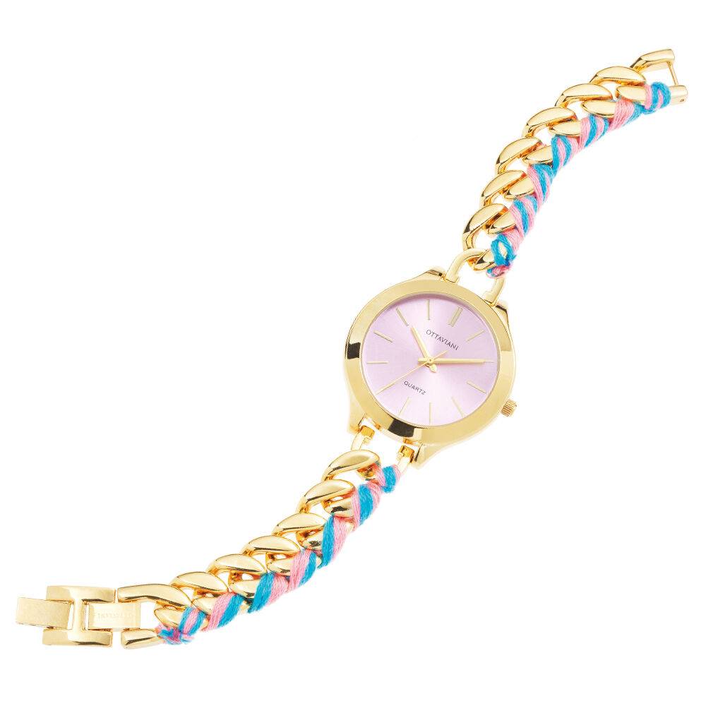 Ottaviani Quarzo rosa,bracciale catena