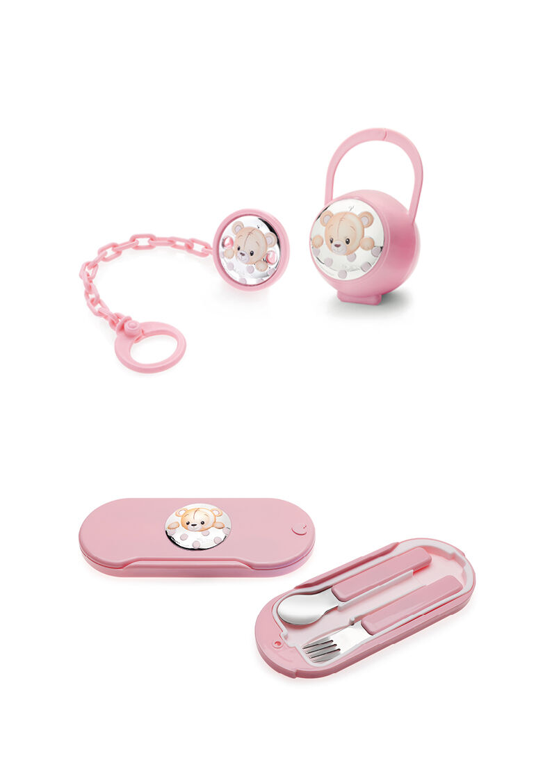 Ottaviani Set Porta Ciuccio E Pinza " Orsacchiotta"