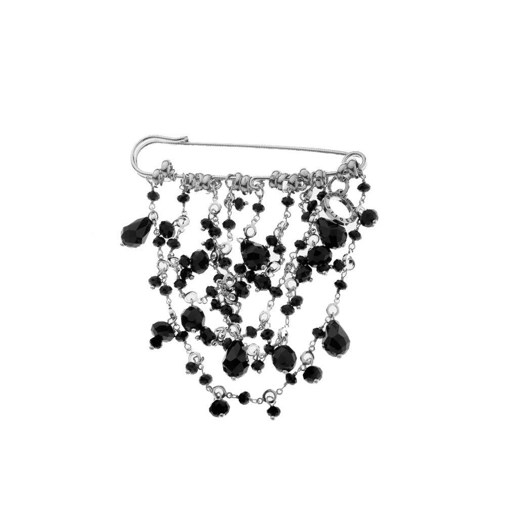 Ottaviani Spilla a balia con cristalli neri