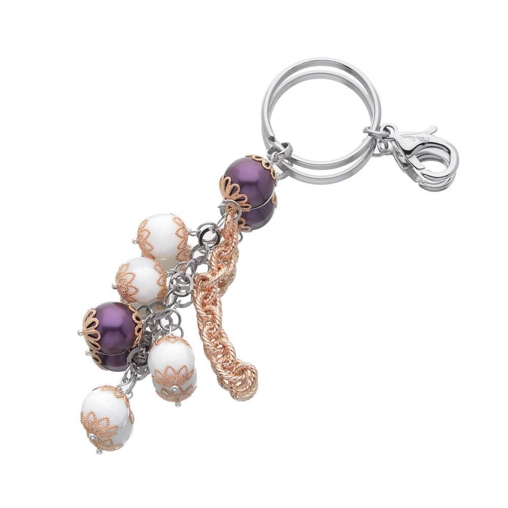 Ottaviani Portachiavi/ciondolo borsa c/perle e agata