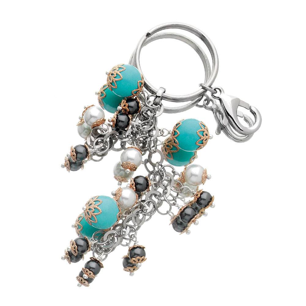 Ottaviani Portachiavi/ciondolo borsa c/perle e turchese